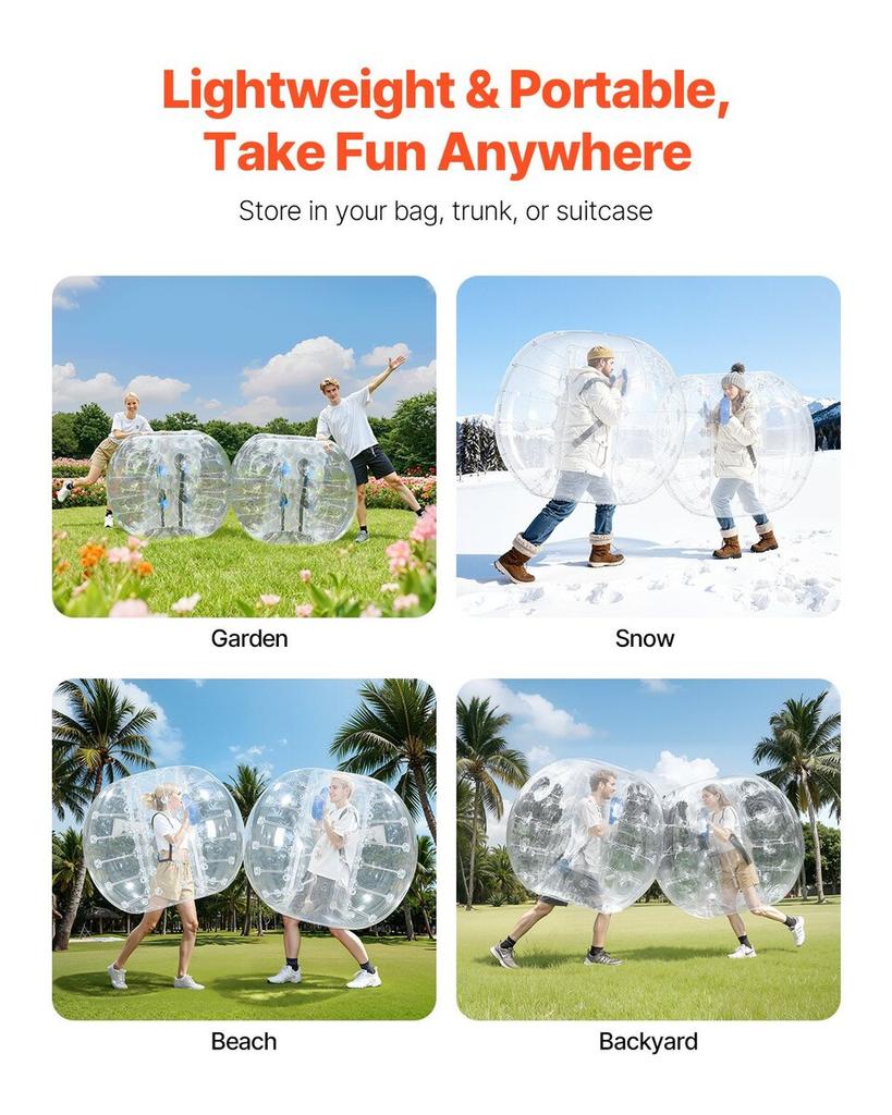 Nafukovací Bumper Ball 1 ks, 1,5M Body Sumo Zorb Balóny pro Teenagery a Dospělé, 0,8mm Silné PVC Lidské Křeččí Bublinové Balóny pro Venkovní Týmové Hraní