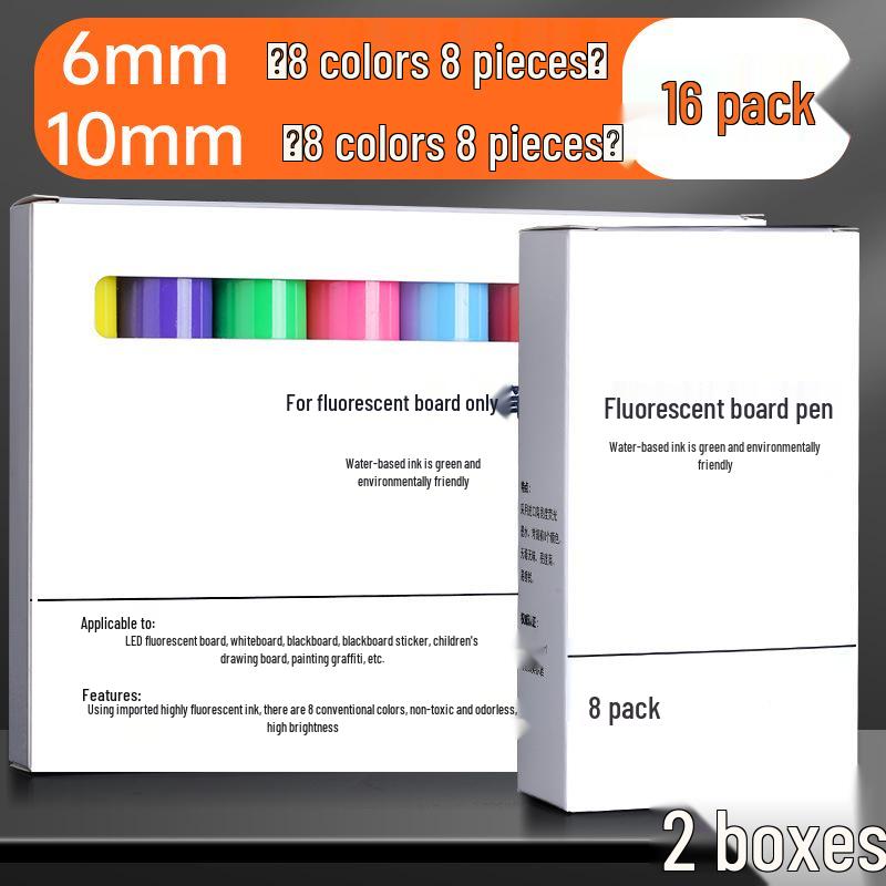 LED Fluorescent Chalk Marker Pen for Electronic Boards and Whiteboards, Water-based.