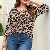 Blusa Floral Feminina Plus Size com Manga Três Quartos, Blusa Casual, Túnica de Corte Amplo para Primavera Verão, Uso Diário, Trabalho e Saídas