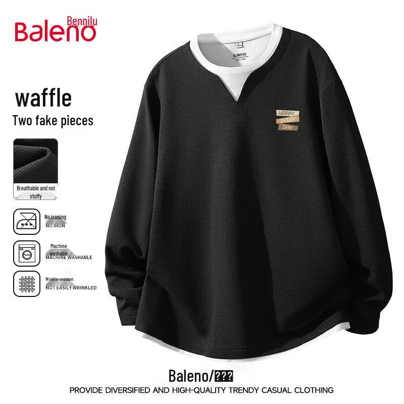 Baleno Men's Waffle Knit Long Sleeve T-Shirt