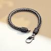 Men's Trendy 925 Sterling Silver Woven Bracelet - European Style Luxury Jewelry