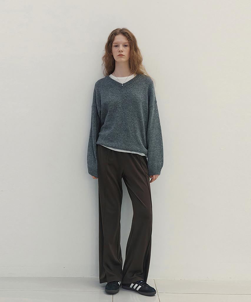 NEEV Drop Wool V-Neck Pullover (Gray)