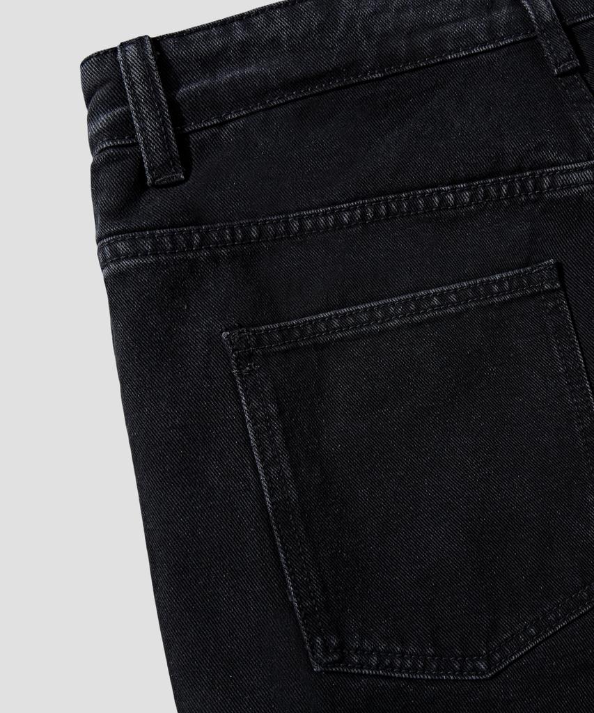 AGOD Vintage Side-Tuck Wide Denim Pants [All Black]