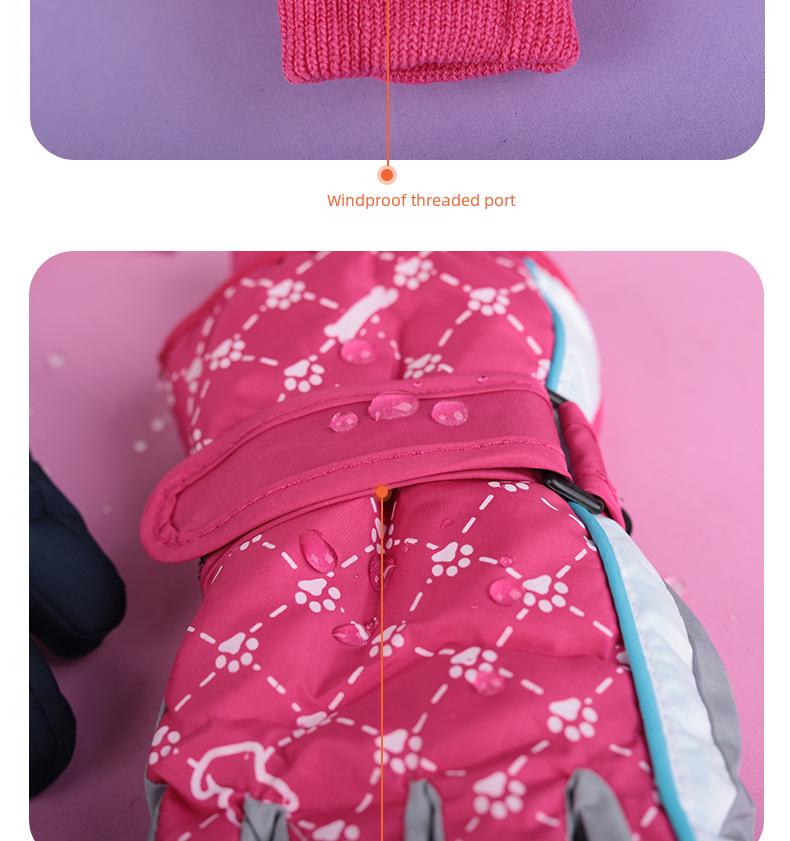 Thick, Waterproof, Windproof, Non-slip, Warm Winter Ski and Snow Gloves for Kids Aged 4-17.