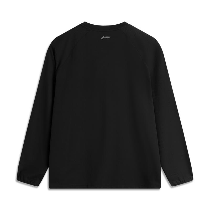Li Ning CF Series Round Neck Loose Quick-Dry Knitted Long Sleeve T-Shirt Men Tops Black ATLU155-3