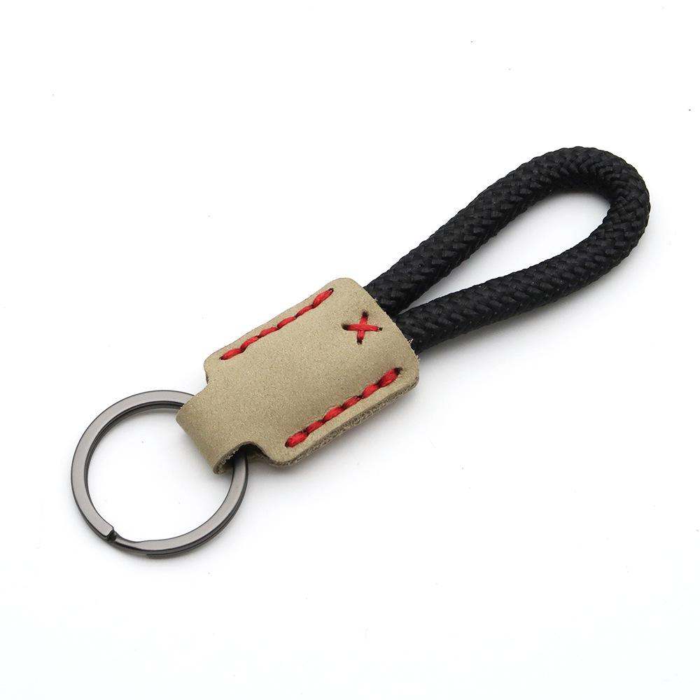 Handmade Genuine Leather Key Chain Pendant - Frosted Leather, Multifunctional Lanyard, Creative Design Key Ring