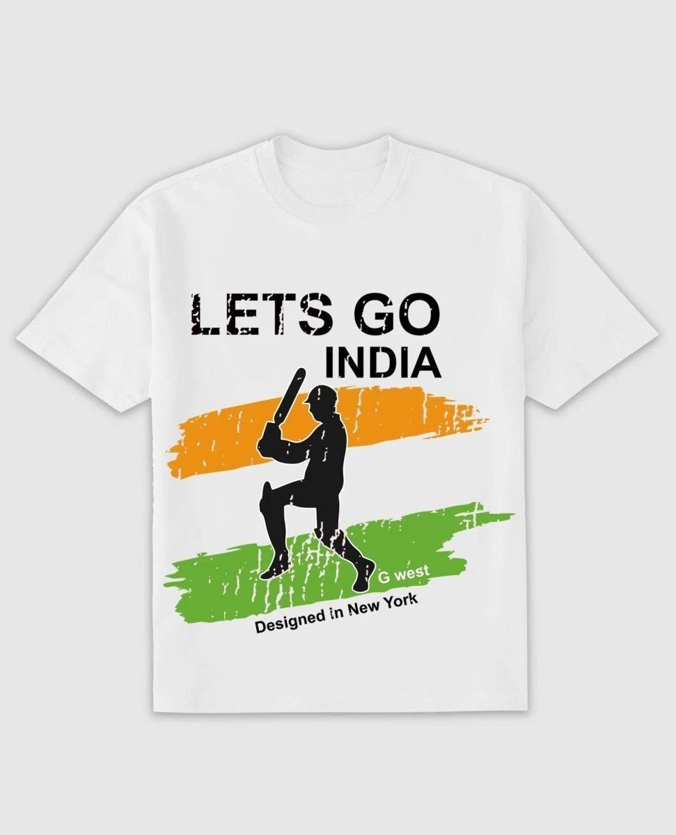 G West Cricket Lets Go India T-Shirt : Gwdtbas2406 - 2 Colors S