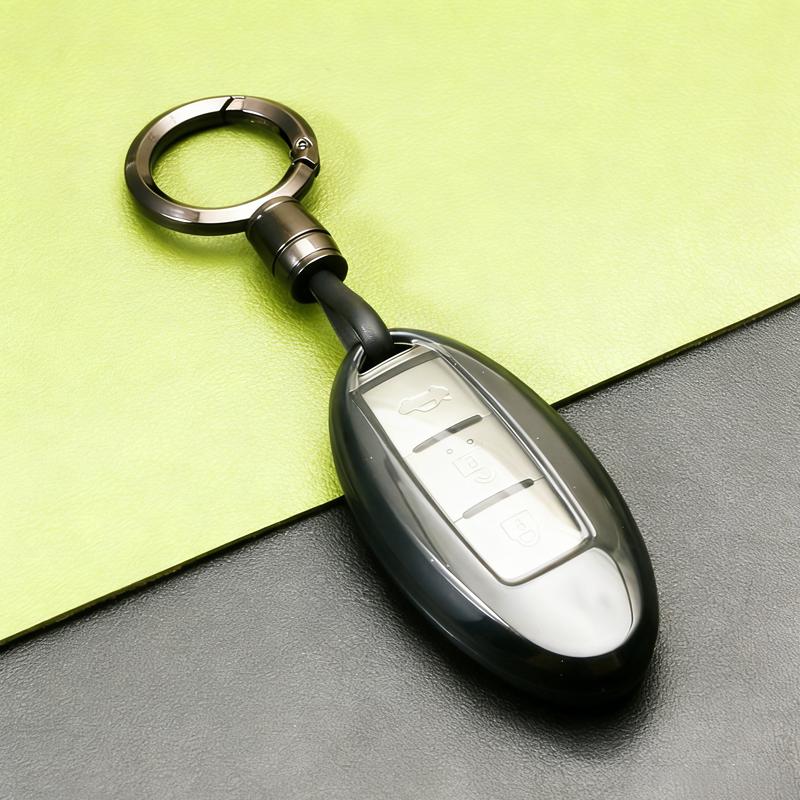 Transparent Black Tpu For Nissan Tiida Qashqai J11 J10 Micra Kicks Altima X-Trail  Navara Leaf Note Sentra Murano Car Key Case