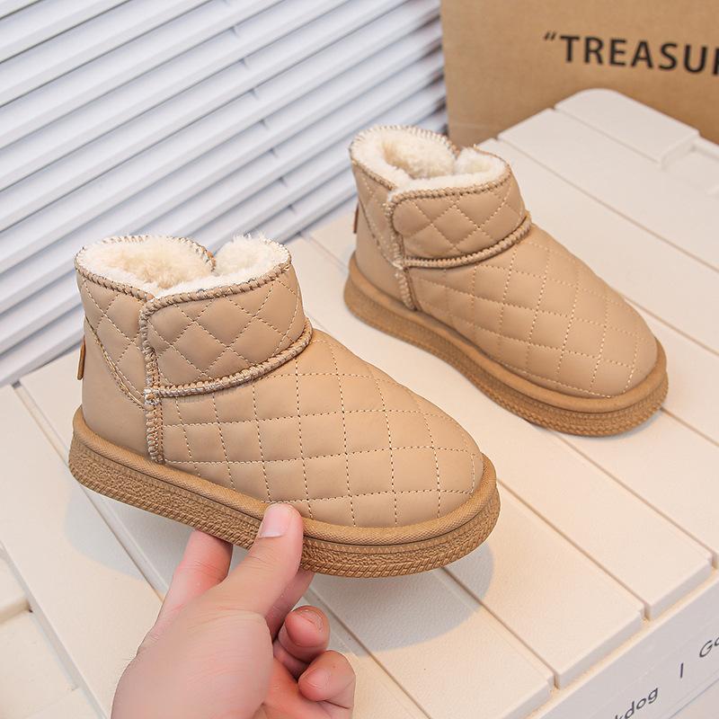 

Kids Winter Snow Boots Thick Fleece Lined Warm Bread Shoes for Boys and Girls Anti Slip size 27 верблюд