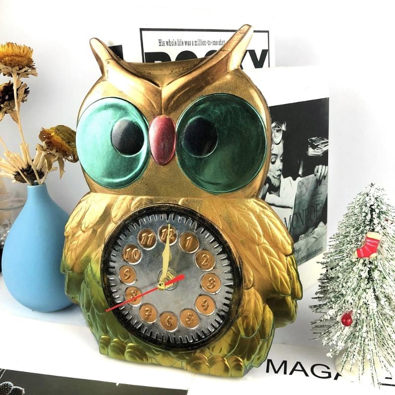 Clock Resin Molds Arabic Numerals Silicone Mould 3D Owl Clocks Casting Epoxy Resin Mold Handmade DIY Jewelry Making