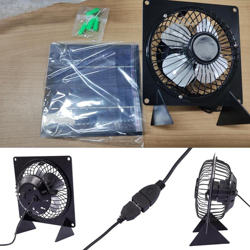Solar Powered Exhaust Fan Solar Panel Fan For Greenhouse Chicken Coop Fan Ventilation Vent Fan 6-Inch Cooling System For
