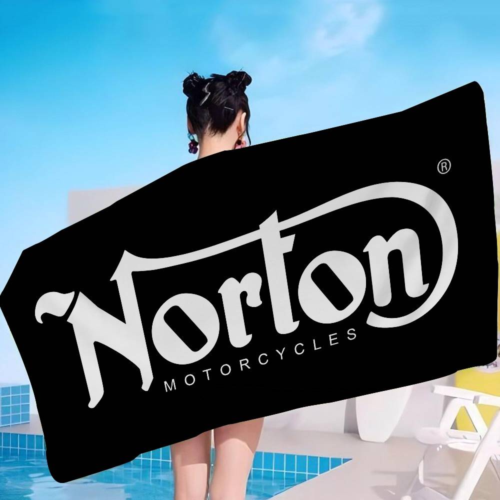 Berühmte N-Norton Motorräder Mikrofaserdecke Schnelltrocknende Strandtücher Übergröße Druck Super Saugfähige Pooltuchdecke