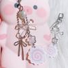 Pink Color Punk Keychain Lanyard Kawaii Style Fish Cake Keyring Harajuku Bag Pendant  Daily Use