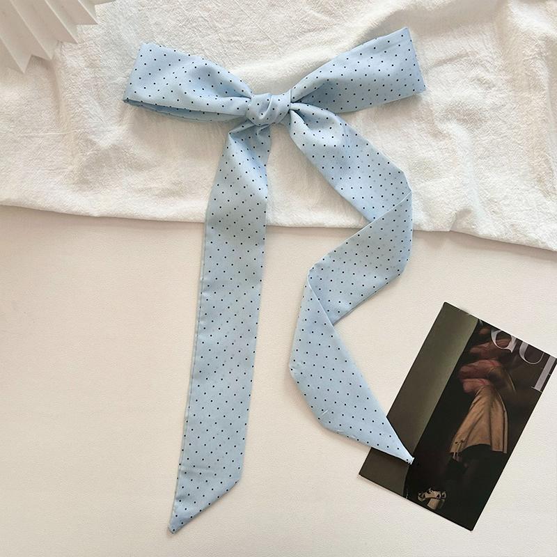 Women Narrow Long Scarf 190X4.5Cm Polka Dot Tie Bag Ribbon Headband Choker Streamer Lady Accessories