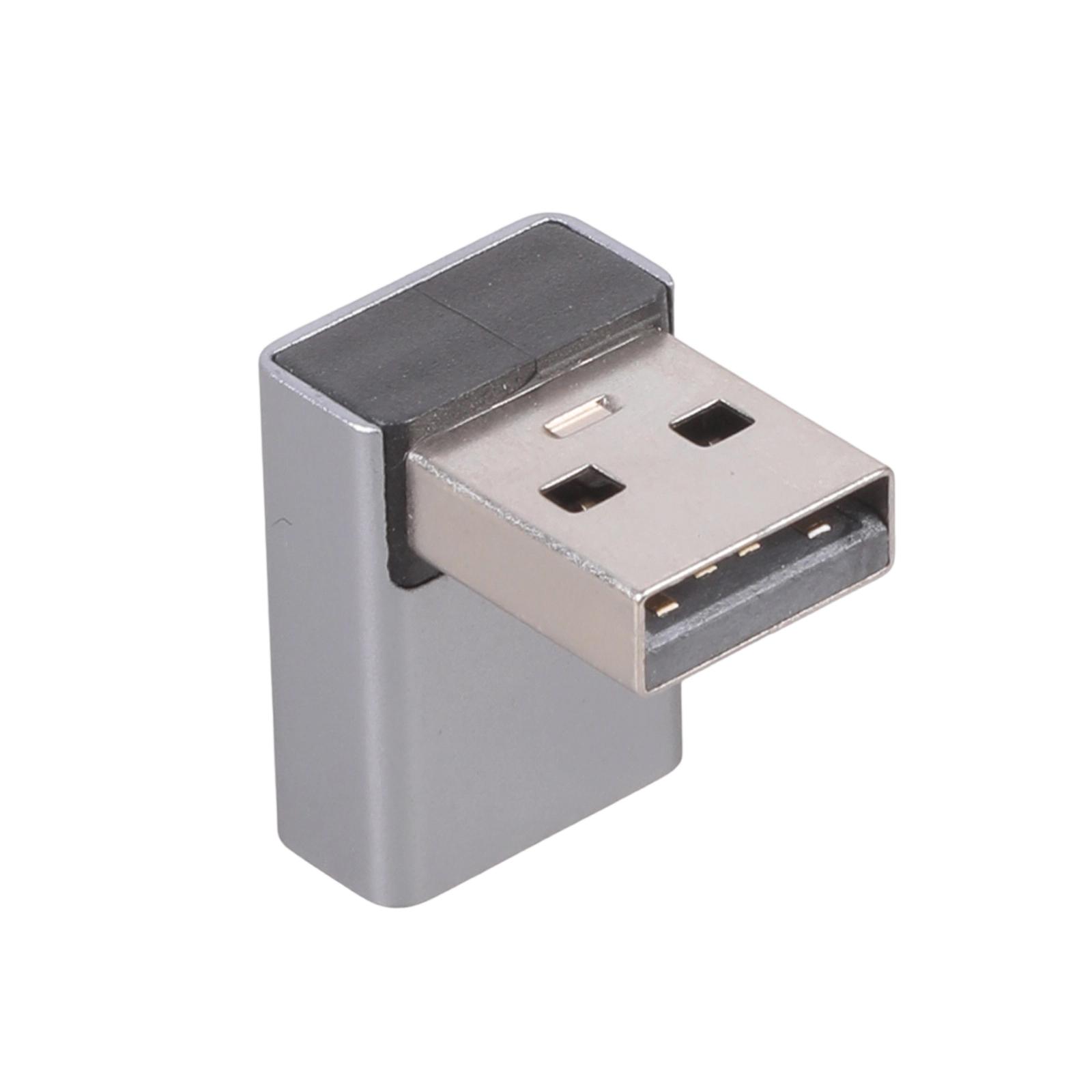 Угловой USB 3.0 адаптер, USB A Male на Female, 90 градусов, удлинитель, разъем для расширения ПК, ноутбука серый