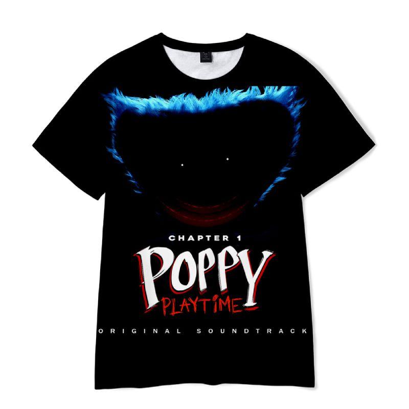 Dziecięcy T-shirt Poppy Playtime Chłopięcy Oddychający Poliestrowy T-shirt Huggy Wuggy Dla Chłopców