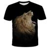 Summer Round Neck 3D Lion Print Top Fashionable Casual Short Sleeved Men's T-shirts