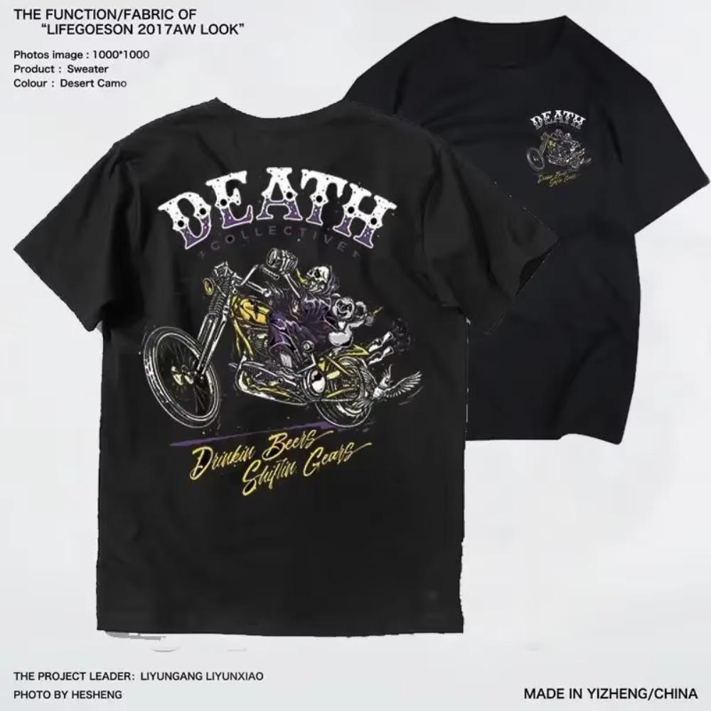 Koreanische Version des neuen Herren-Kurzarm-T-Shirts Davidson Motorcycle Racing Club Motorrad-Enthusiast Reine Baumwolle Halbarm