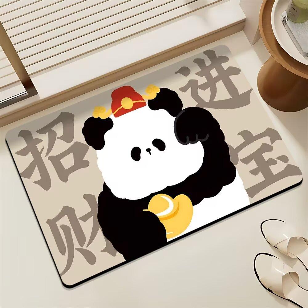 Cartoon Cute Giant Panda Floor Mat Bathroom Shower Room Anti-slip Foot Mat Bathroom Absorbent Quick-drying Floor Mat