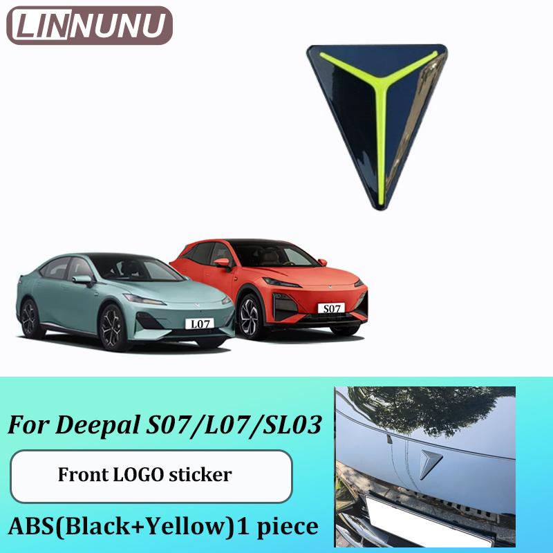 LINNUNU Car Logo Stickers Steering Wheel Emblem Wheel Hub Front and Rear Stickers Auto Exterior Accessories For Deepal L07 Sl03