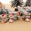 Car Ornaments Small Christmas Tree Hanging Wooden Pendants Elk Cartoon Animal Ornaments 2025 New Christmas Holiday Decorations