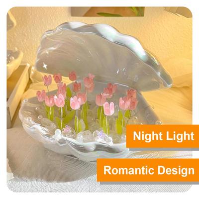Tulip Night Lamp Handmade DIY Home Decor Atmosphere Light Girl Mother Girlfriend Birthday Gift Valentine's Day