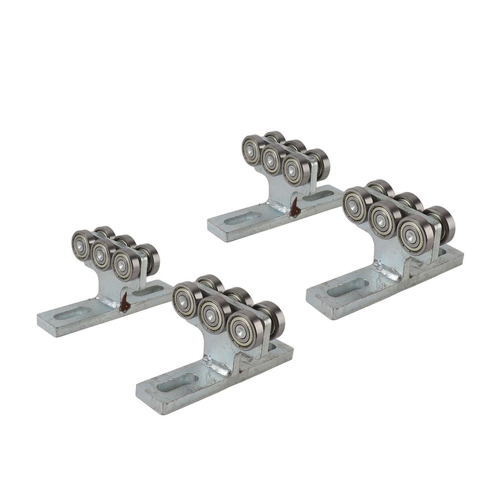 4Pcs Hoist Trolley 6 Wheel T Type Trolley Roller Assembly Hardware for DIY Projects