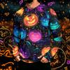 Men's Long Sleeve Hoodie with Sun Halloween Print Pullover