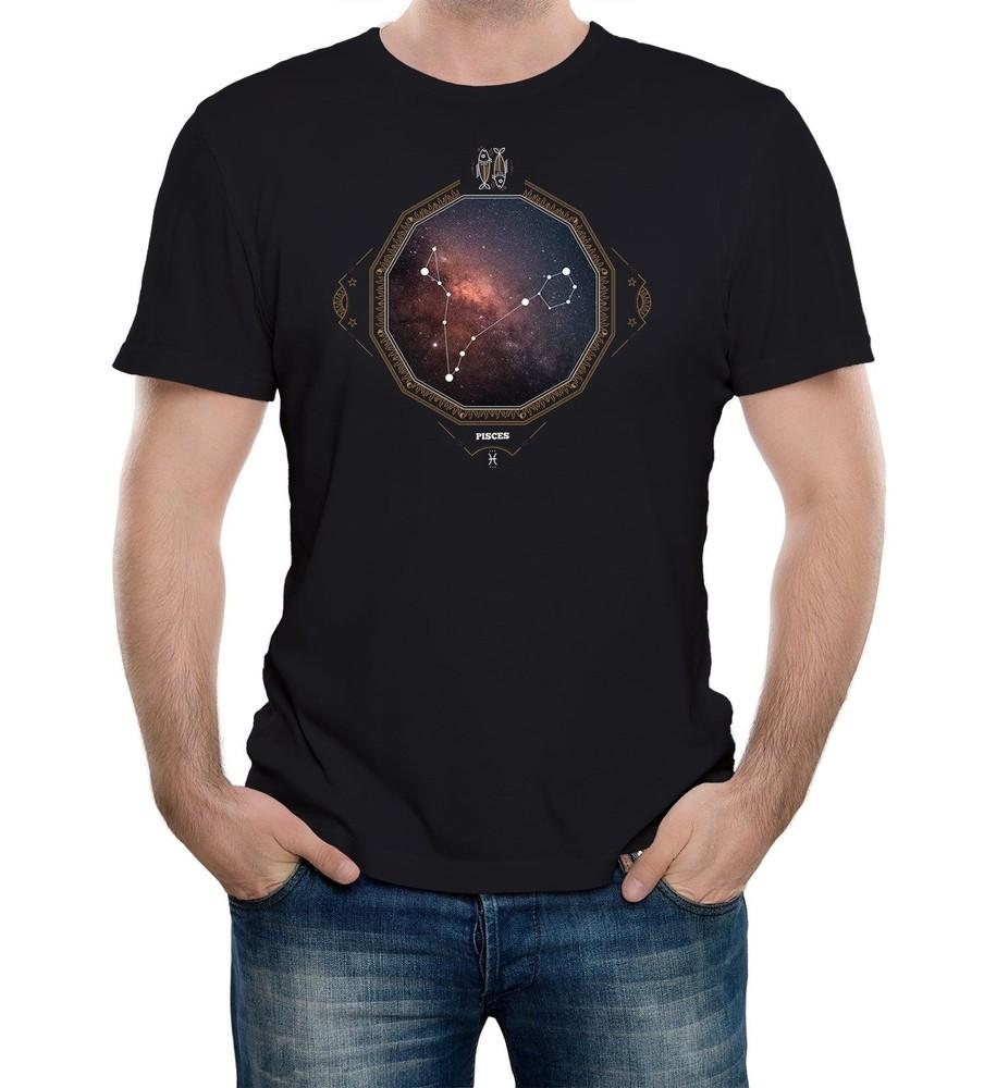 Mens Pisces Star Sign Constellation T-Shirt Zodiac Astrology Horoscope