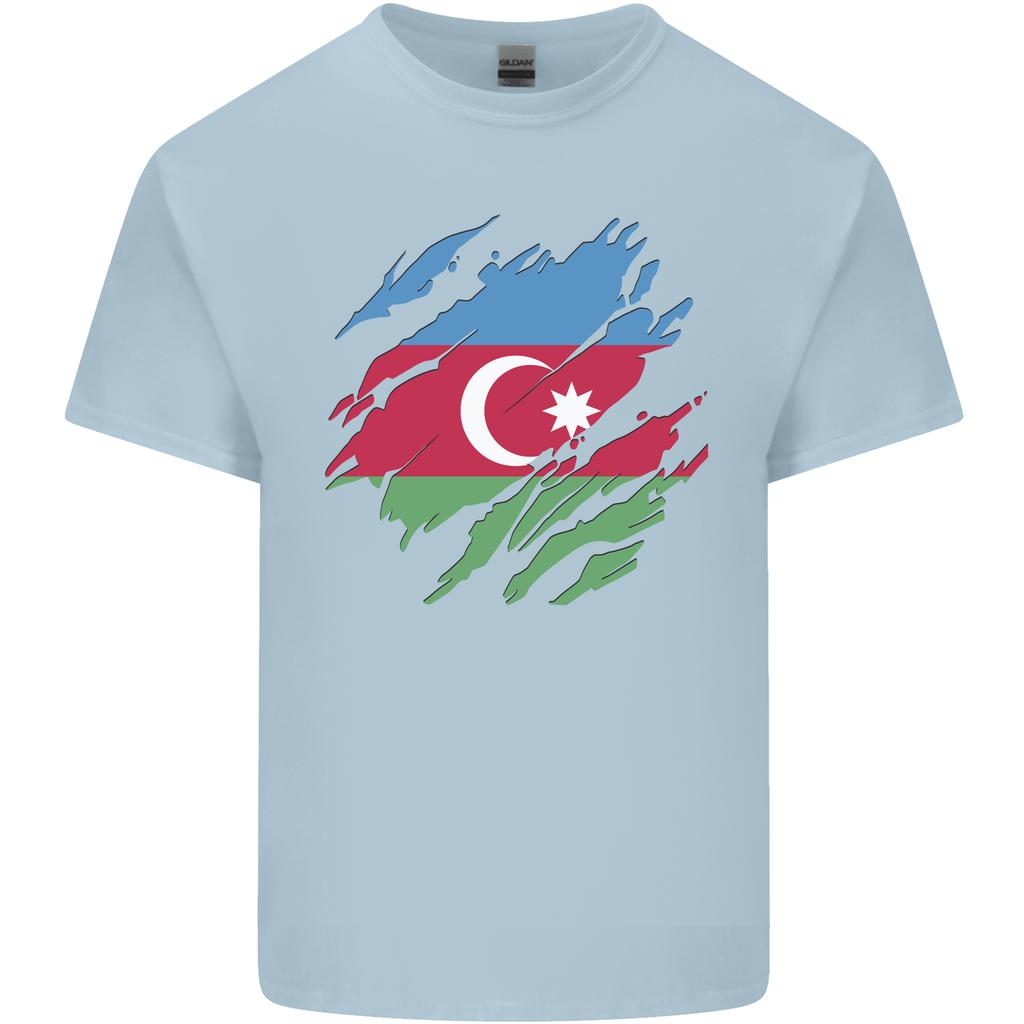Torn Azerbaijan Flag Azerbaijani Day Football Unisexs Light Cotton TShirt