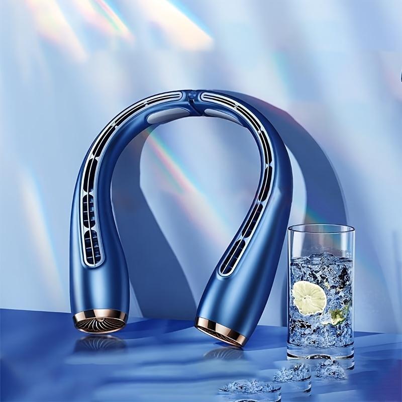 1pc Portable Neck Halter Fan - High-Speed Turbine, Rechargeable Lithium Battery, Strong Wind, USB Powered, Outdoor Sports Refrigeration