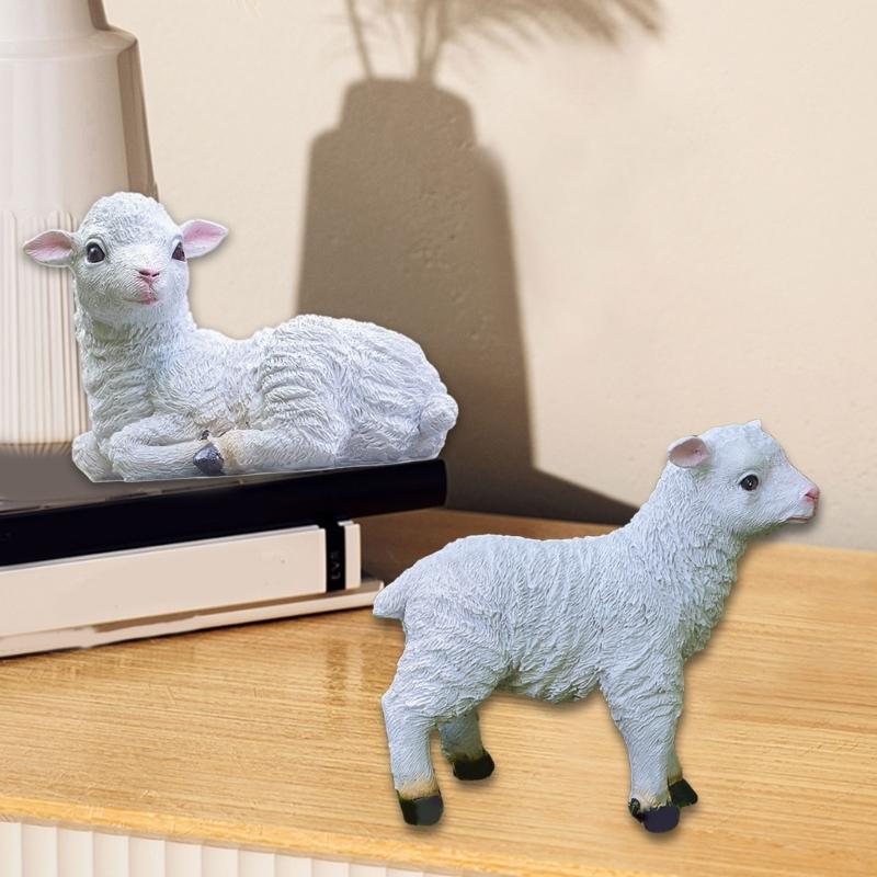 Detailed Small Resin Goat Figurine Multiple Poses Durability Lamb Statue Sheep Sculpture Ideal For Table top Shelf Display