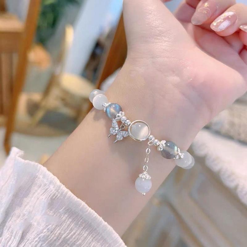 Luxurious Shining Butterfly New Creative Bracelet Fashionable and Minimalist Party Souvenir Jewelry Exquisite Christmas and Birthday Gifts 【White】