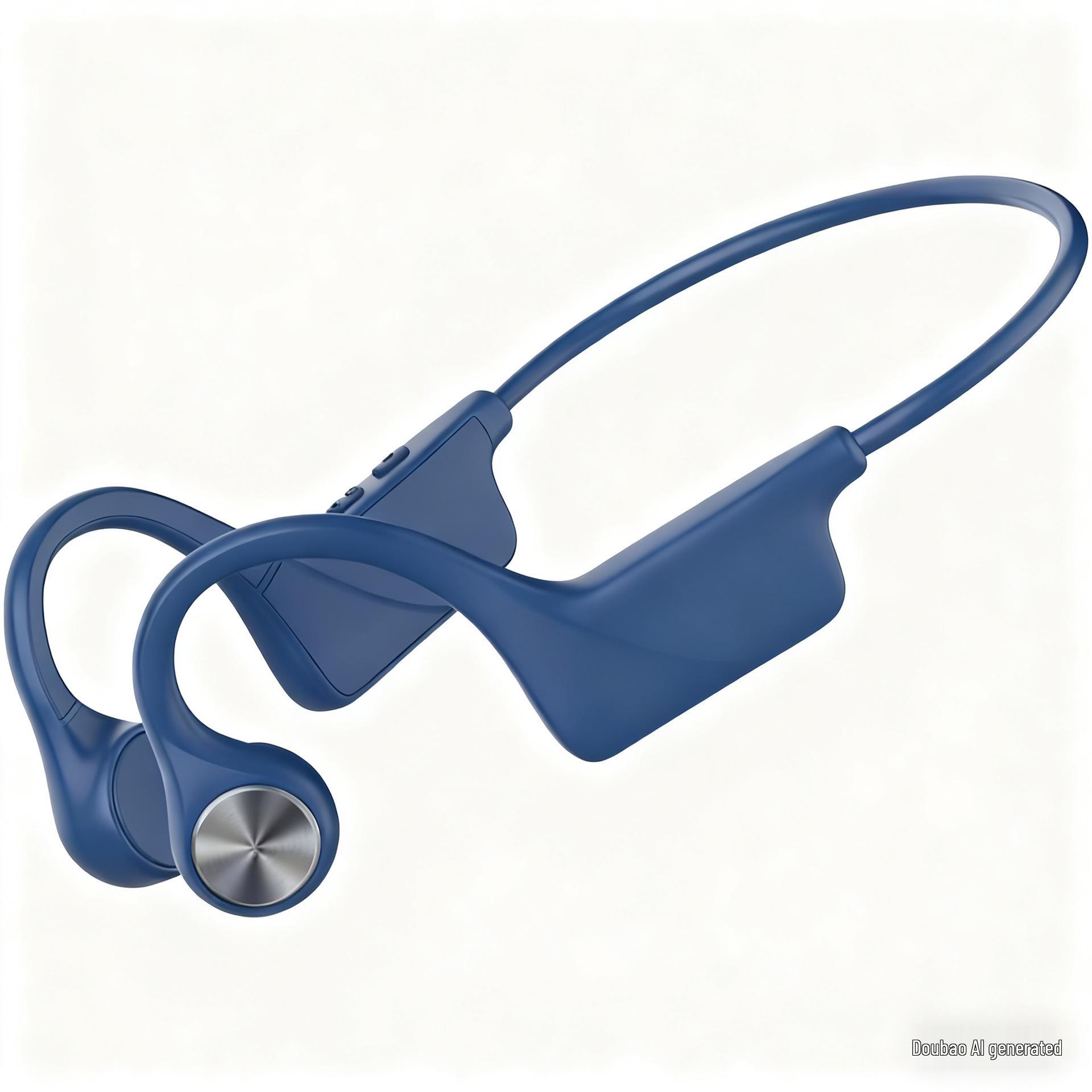 

True Bone Conduction Bluetooth Headphones - Waterproof, Sport-Ready, In-Ear-Free, Memory Wire, Neckband Design королевский синий