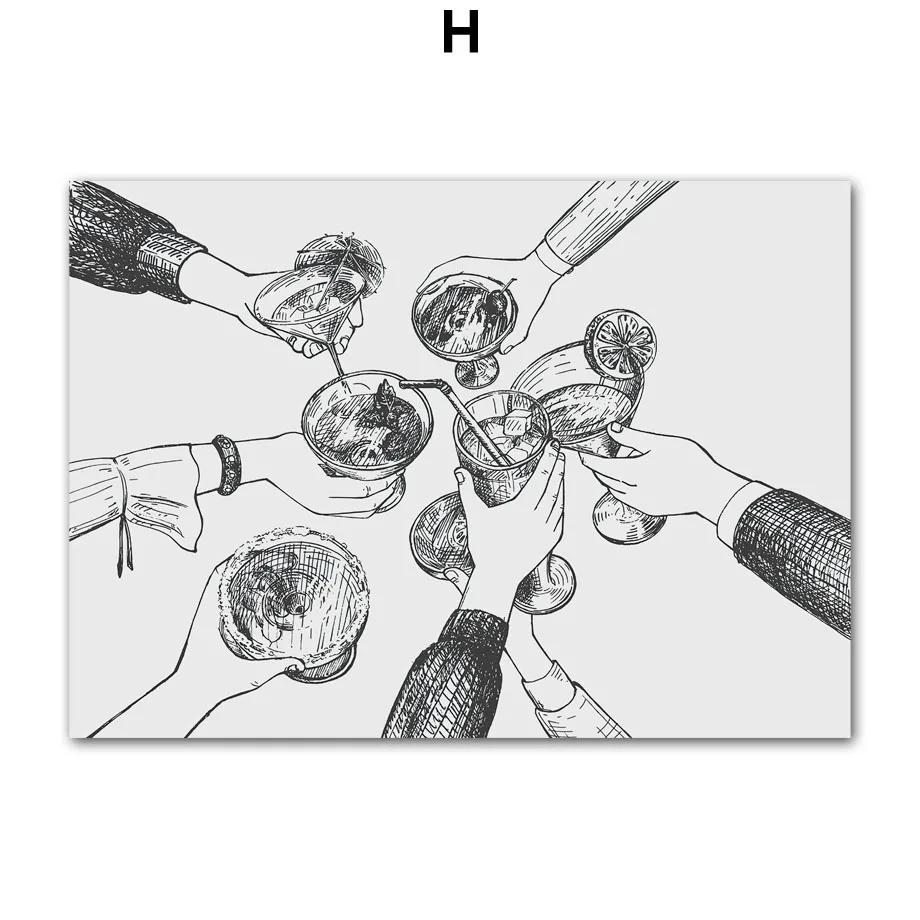 Vintage Old Fashion Disco Billiard Poker Wall Art Canvas Painting, Club Bar Decorative Posters and Prints, Wall Picture for Bedr