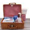 Portable Travel Toiletry Makeup Bag Woven Ratton Gift Box Cosmetic Organizer Large Capacity for Women Girls