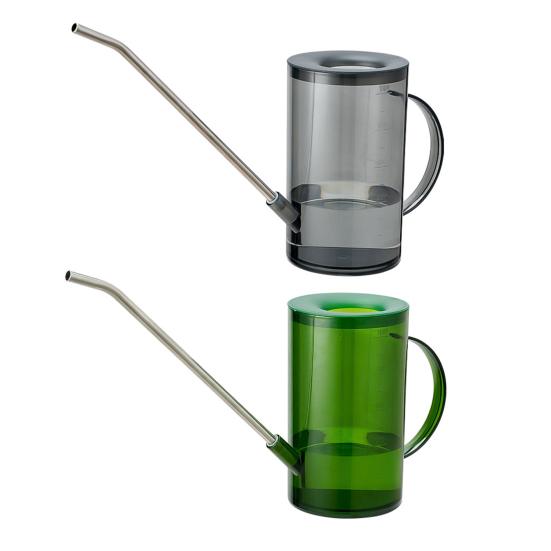 Vattenkanna med lång pip 1L Vattenkanna med bred öppning Transparent vattenkanna med dusmunstycke för hemträdgårdsskötsel Kontor Inomhusväxter