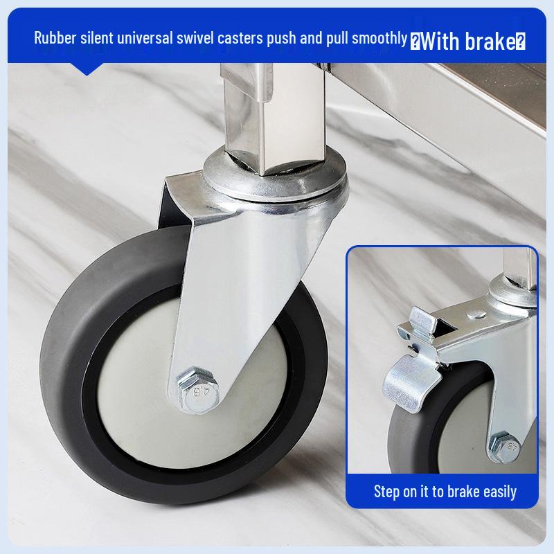 Stainless Steel Restaurant & Hotel Serving Trolley - Mobile Dining, Dessert, Bar, Busboy Cart