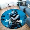 French legendary rock singer and actor Johnny Hallyday Round Carpet Soft Home Decoration Corridor Table and Chair Anti slip Outdoor Floor Mat rug H1