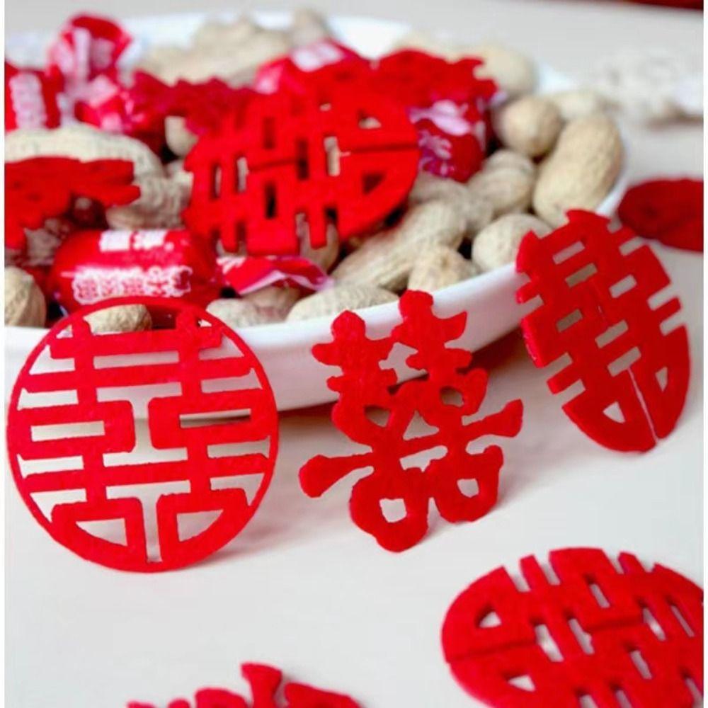 Double Happiness Mini Happiness Love Stickers Chinese Style Wedding Happiness Confetti  New year