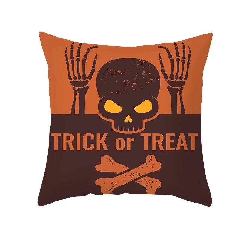 Halloween Horror Skull Pattern Living Room Office Sofa Car Decorative Pillowcase