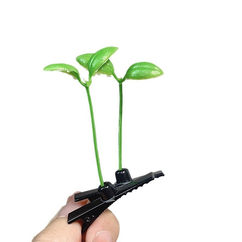 

5pcs Artifacts Funny Little Bean Sprouts With Grass Growing On Their Heads Sprouting Grass Hair Clips Bean Sprout Clips Gifts