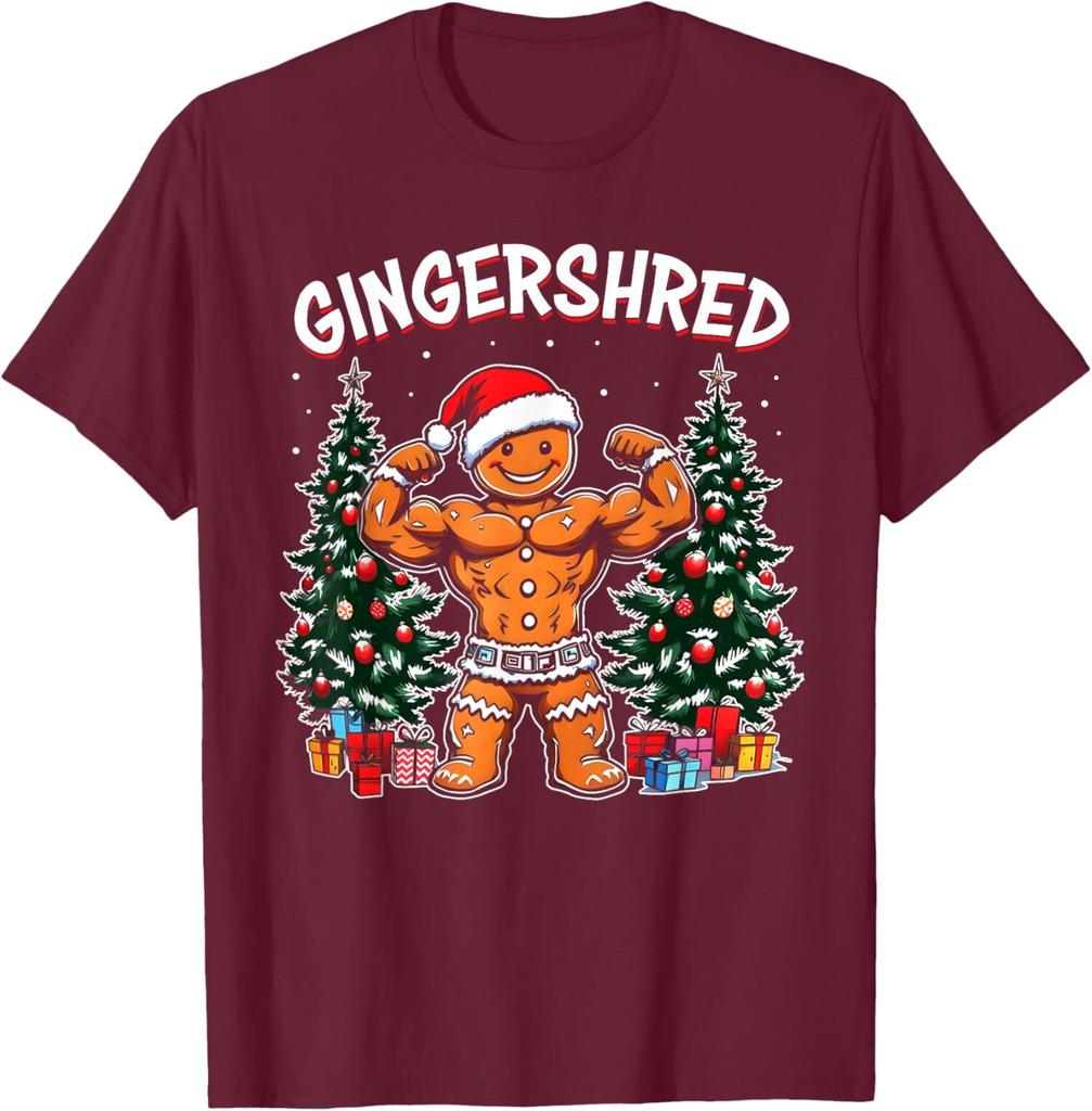 Gingershred Funny Gingerbread Gym Bodybuilding T-Shirt