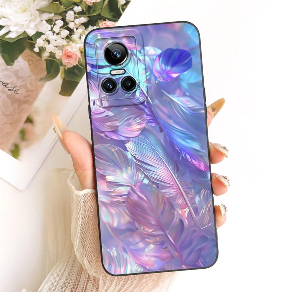 For Realme GT Neo3 Neo5 130W 250W Realme GT3 Phone Case Bow Pattern Flower Butterfly Girly Back Cover Silicone Soft Casing