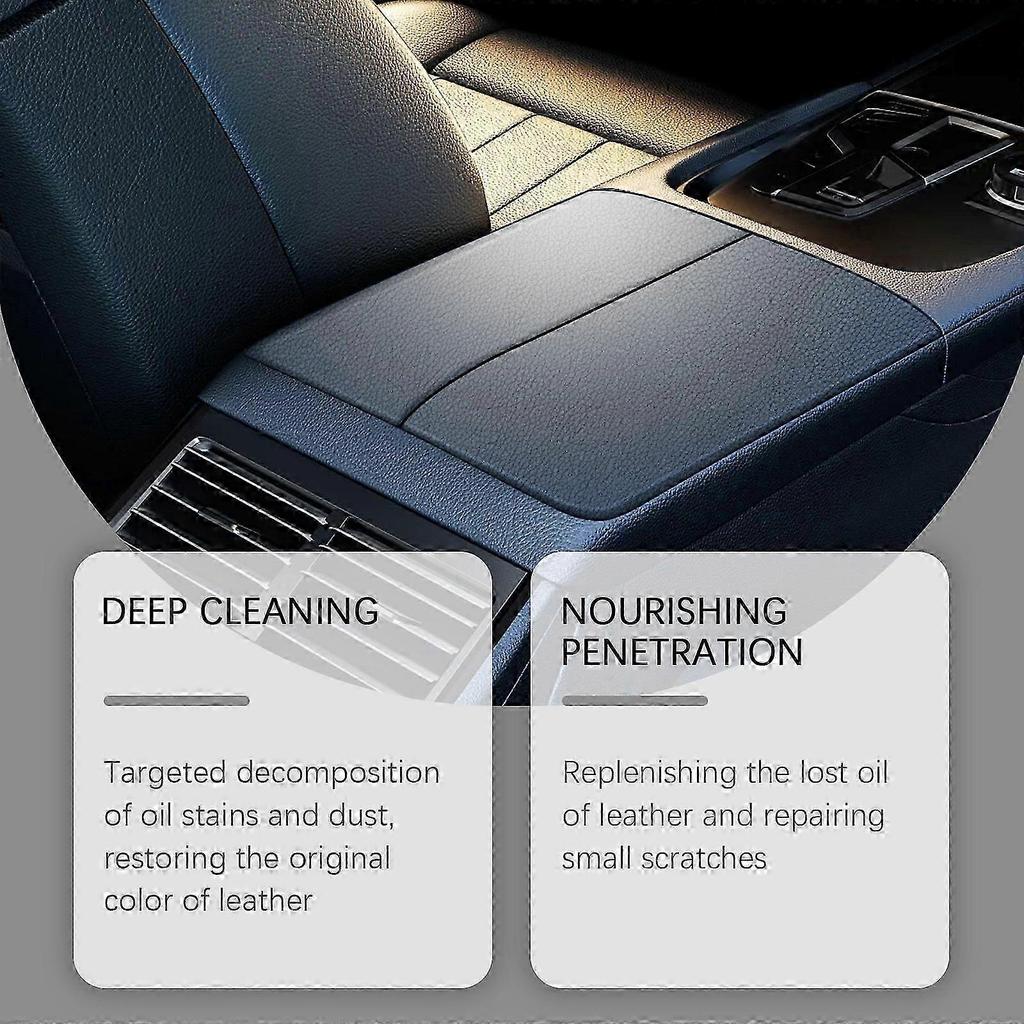 Multi-Functional Leather Cleaner - Nourishes, Repairs & Restores Car Leather, 100ml | Gentle, Residue-Free Stain Removal for Softer, Like-New Leather