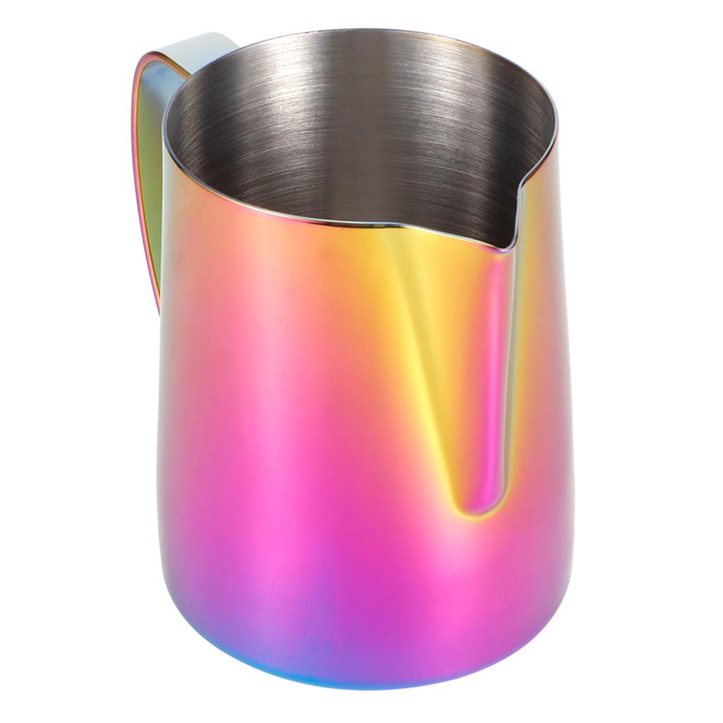 Coffee Cup 304 Stainless Steel Milk Frothing Pitcher Mug with Handle for Latte ArtColorful Purple 600ml