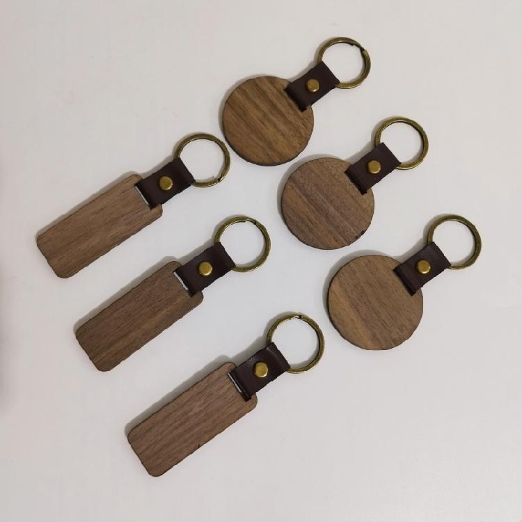 10Pcs Personalized Wooden Keychain Vintage Car Key Accessory Engraving Keyring