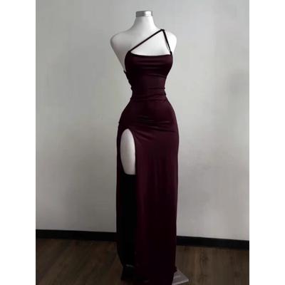 Neue Mode Sommer Sexy Träger Langes Kleid Y2K Rückenfrei Ärmellos Elegant Party Bodycon Hoher Schlitz Lange Kleider Damen Einfarbig Damenbekleidung