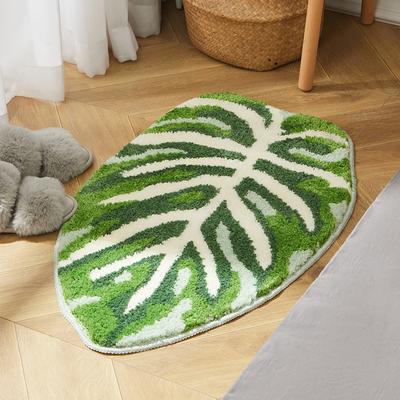 Nordic Plant Leaves Tufted Carpet Bathroom Non-slip Mat Bathroom Living Room Bedroom Opposite Sex Mat