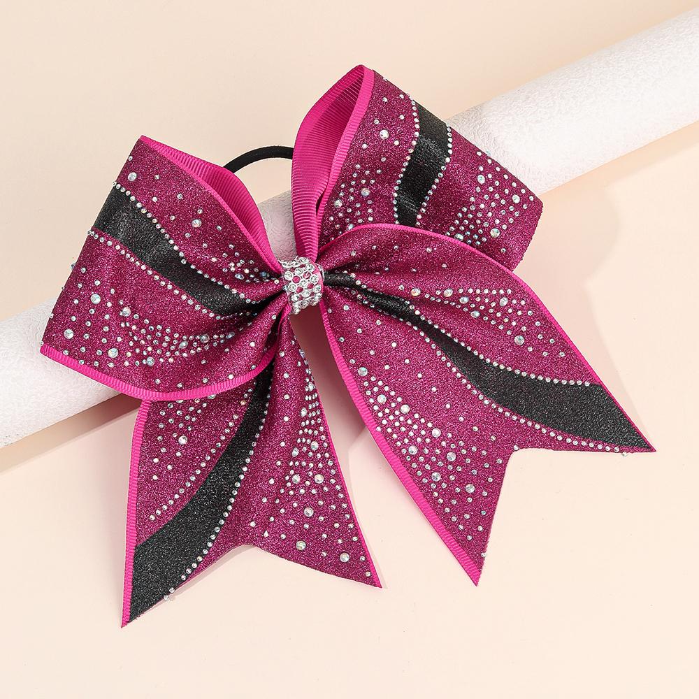 Glitter Rhinestone Large Bow Hair Band For Girls Women Sweet Shiny Crystal Rubber Bands Hair Elastics Daily Party Accessories